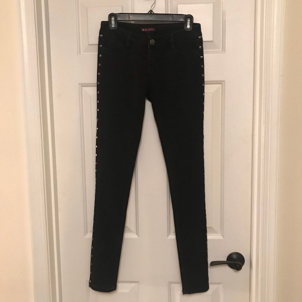 BLUE SPICE Skinny Jeans Studded Black Junior Sz 5